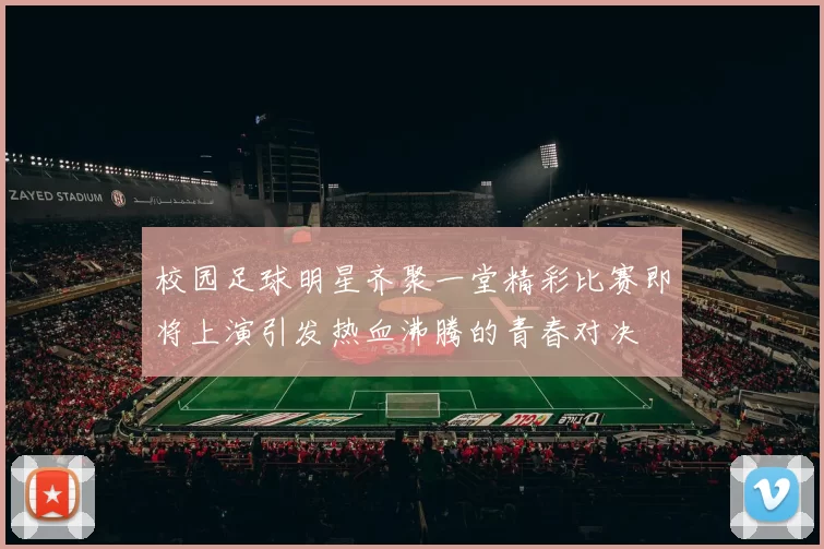 校园足球明星齐聚一堂精彩比赛即将上演引发热血沸腾的青春对决
